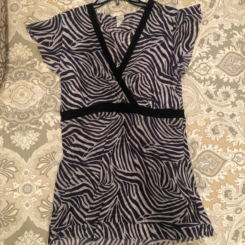 Boutique | Gauzy Zebra Print Top